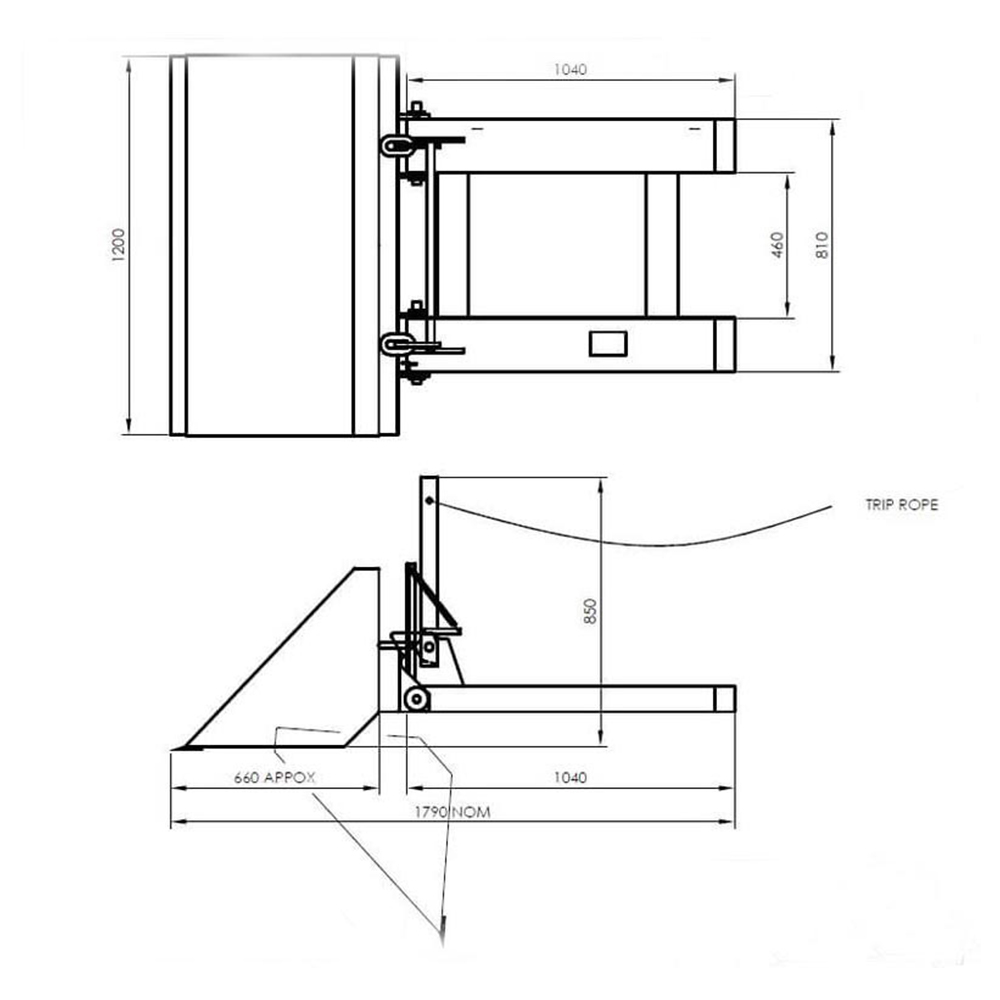 Gaffeltruck dumper skovl details